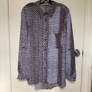 EUC MICHAEL Michael Kors Button Up Poly Top in 2X